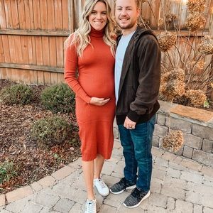 Sofia jeans body con turtleneck dress